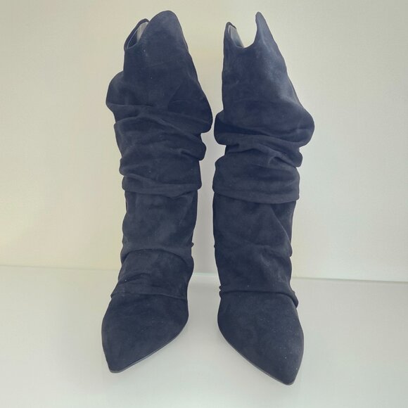 Marc Fisher Black Suede Slouch Boots Size 8M ๐ขโจ - Picture 5 of 16